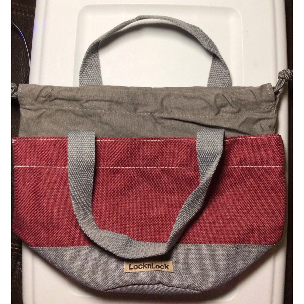 Lock N Lock Mini Drawstring Cavas Bag Brick/Grey ‎ 7x7x6